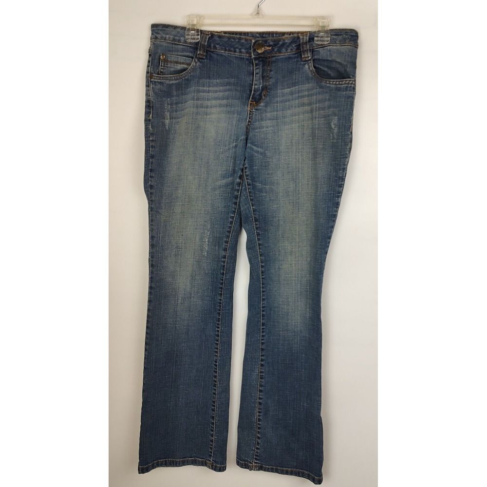 Southpole Mens Blue Medium Wash Bootcut Denim Jeans Mid Rise Size 34x31.5